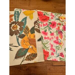 Vintage greetings floral wrapping paper pink and brown